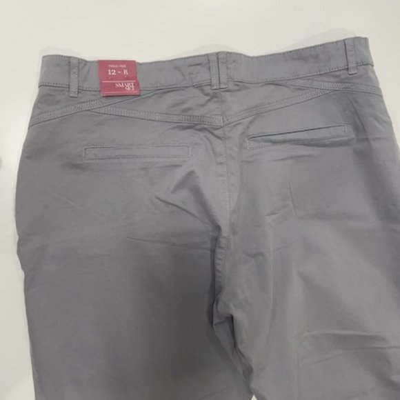 SMART SET Light Gray Cotton Pants Mid-Rise ~ Size 12 with tags - Picture 3 of 15